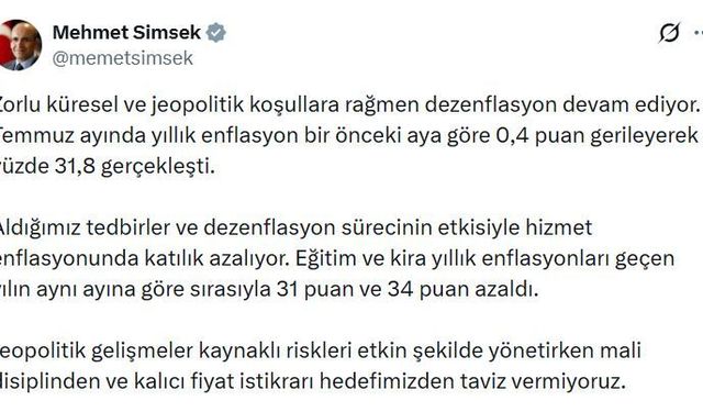 "Zorlu koşullara rağmen dezenflasyon devam ediyor"