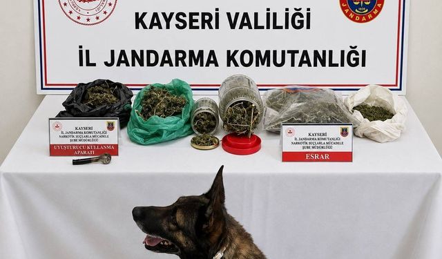Kayseri'de 1,2 kilo esrar ele geçirildi