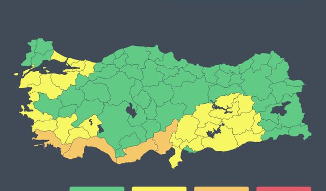 4 şehre turuncu ve 25 kente sarı kodlu uyarı