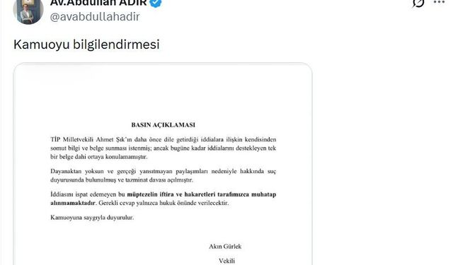 Abdullah Adır'dan Ahmet Şık açıklaması