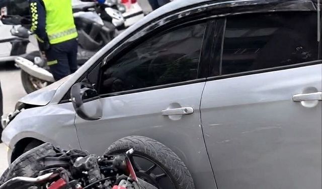 Polatlı'da motosiklet ve otomobil çarpıştı