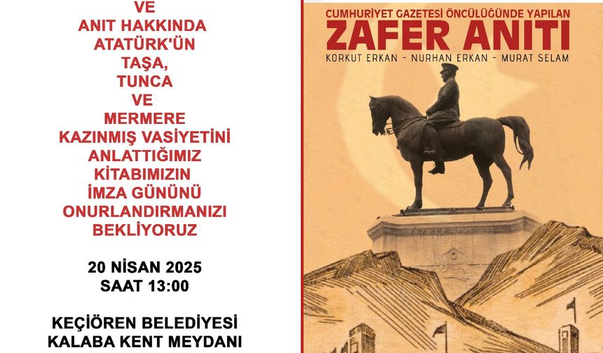 Zafer Anıtı kitabının imza günü yapılıyor