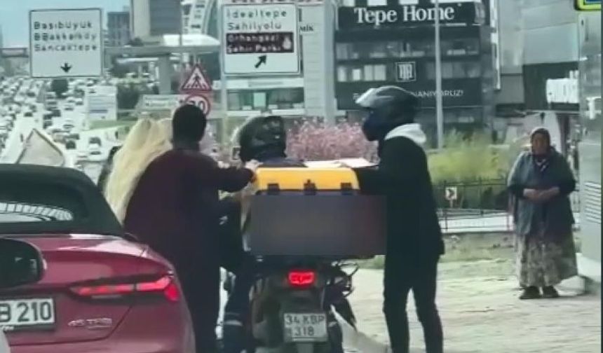 D-100'de Trafik İçinde Tartıştığı Motokuryeye Silah Çekti