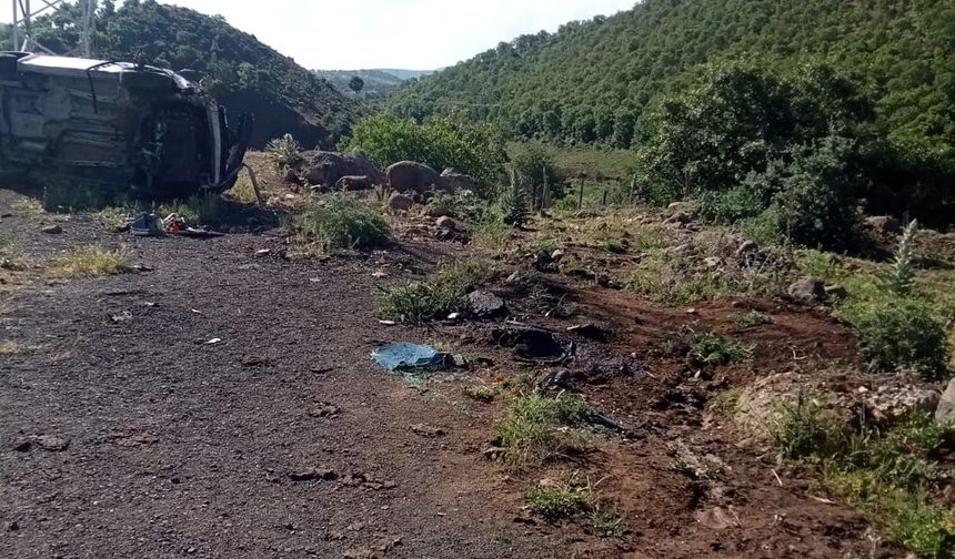 Demir bariyerlere çarpıp devrildi
