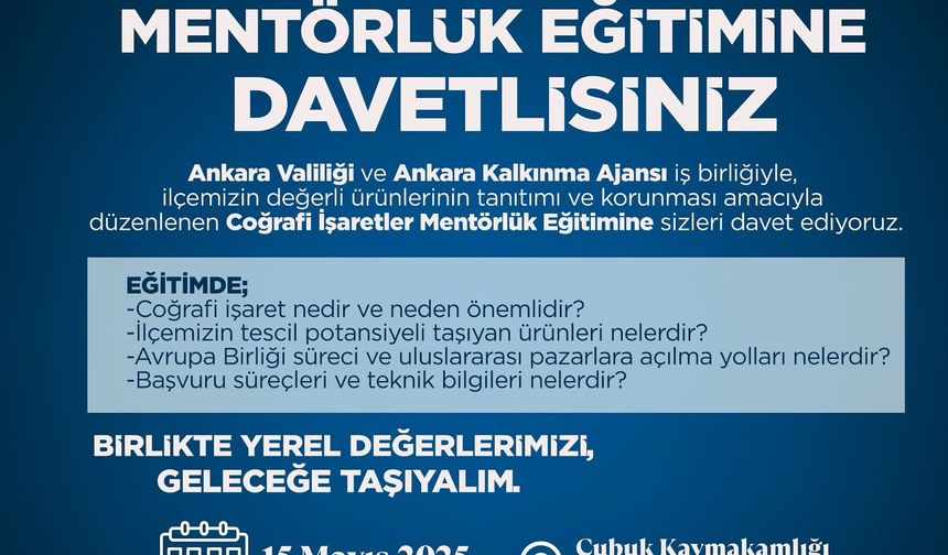 Çubuk'ta Coğrafi İşaretler Mentörlük Eğitimi