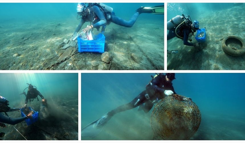 Kaş'ta Su Altı Temizliği Yapıldı