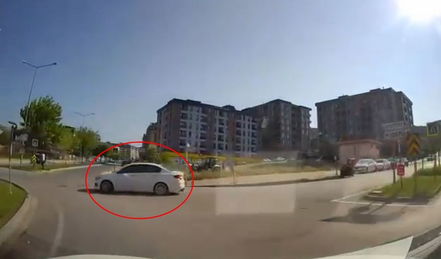 Yanlış yolda otomobiliyle drift attı