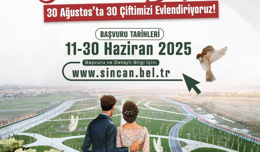 Sincan Belediyesi'nden 30 çifte nikah töreni