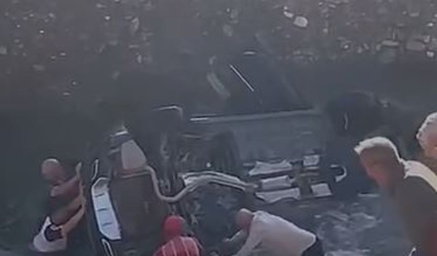 Peri Çayı'na düşen otomobilde anne ve kızı yaralandı