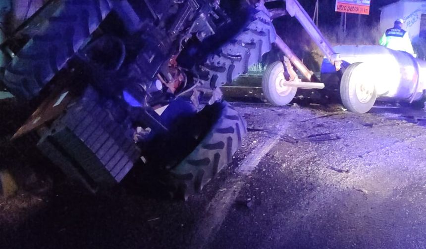 Çerkeş'te korkutan traktör kazası