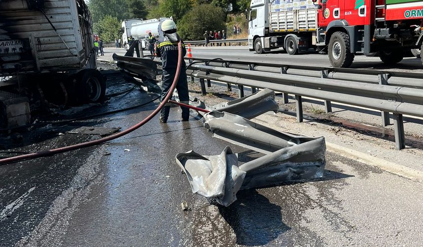 Adana'da TIR'ı alevler sardı