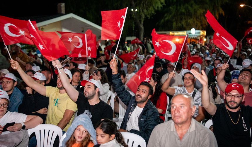 Gölbaşı'nda milli maç heyecanı yaşandı