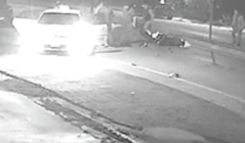 Düzce'de taksi ve motosiklet çarpıştı