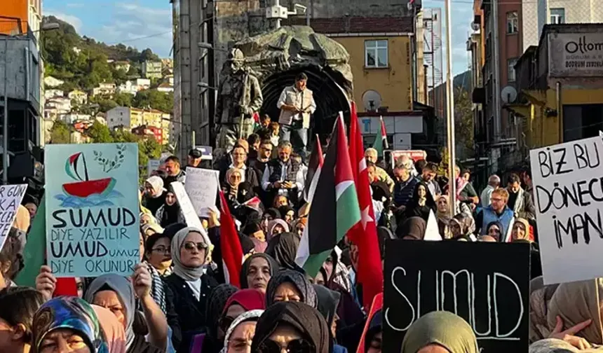 Zonguldak'ta kadınlar Filistin için yürüdü