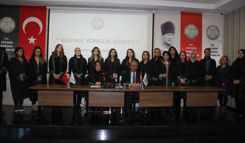 Kayseri Barosu'ndan Kadın Cinayetlerine Yönelik Tepki