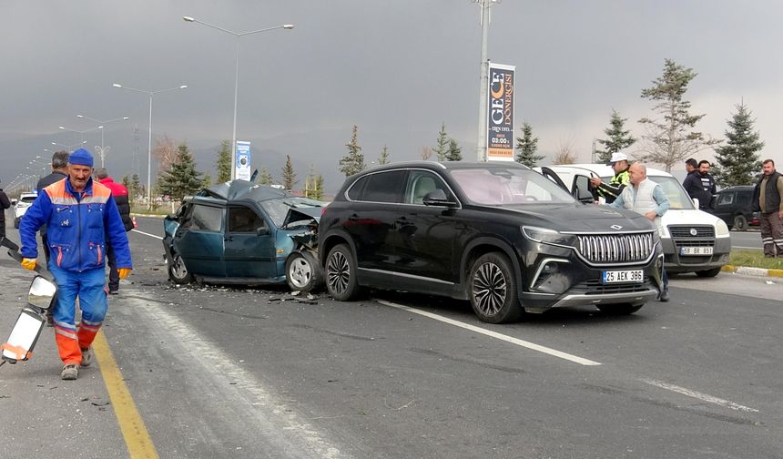 Erzurum'da zincirleme kaza!