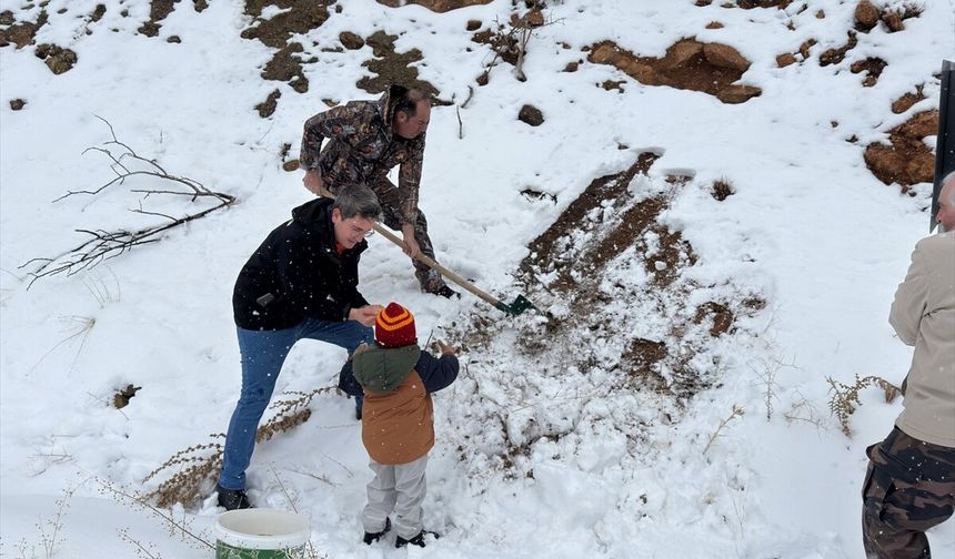 Kış mevsiminde Erzincan'daki yabani hayvanlar unutulmadı