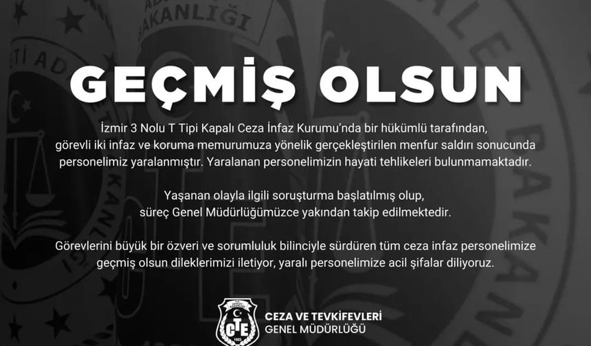 Cezaevindeki hükümlü memurlara saldırdı