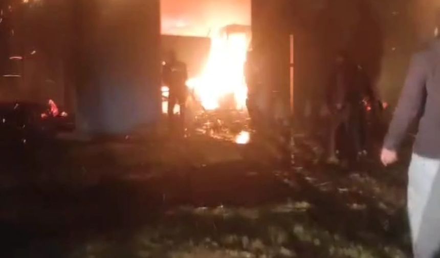 Kırşehir'de bir evin garajında yangın!