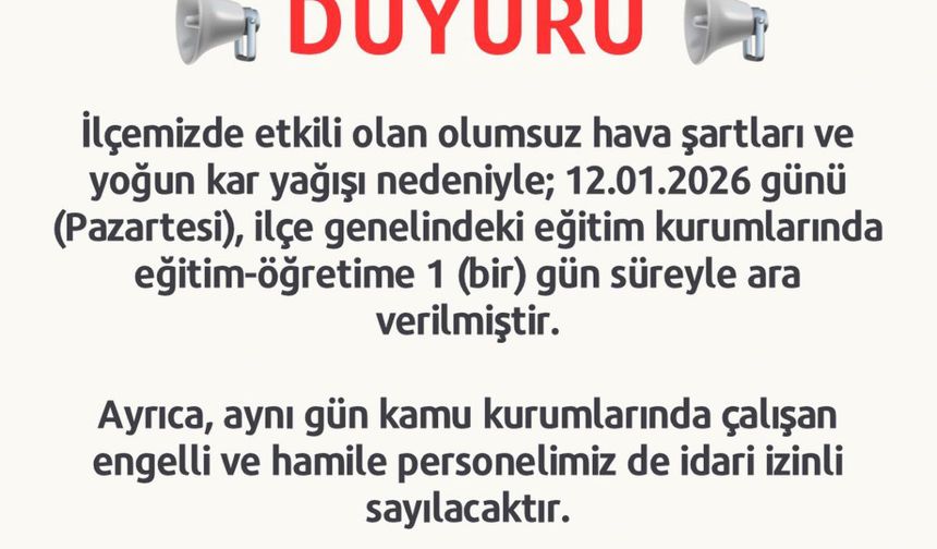 Kütahya'da okullar kardan dolayı tatil edildi