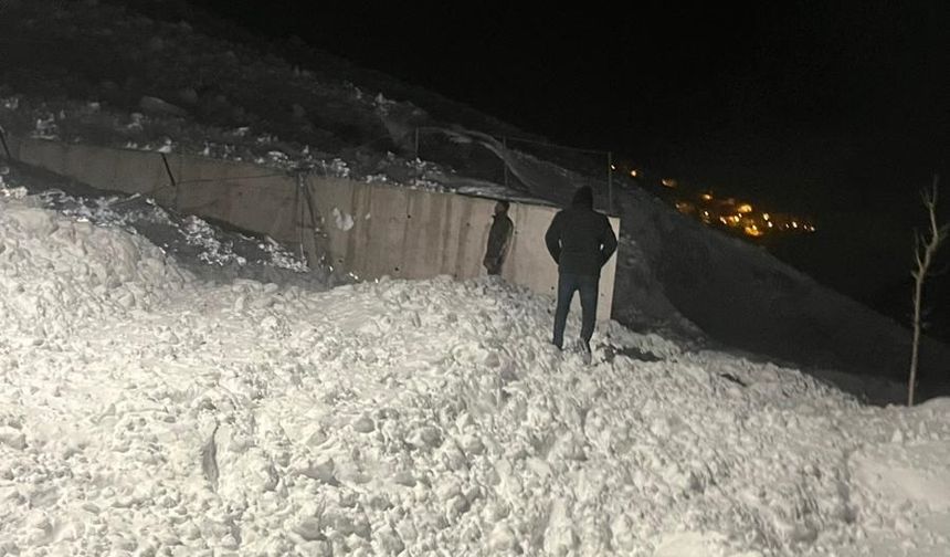 Van'da araç çığ altında kaldı