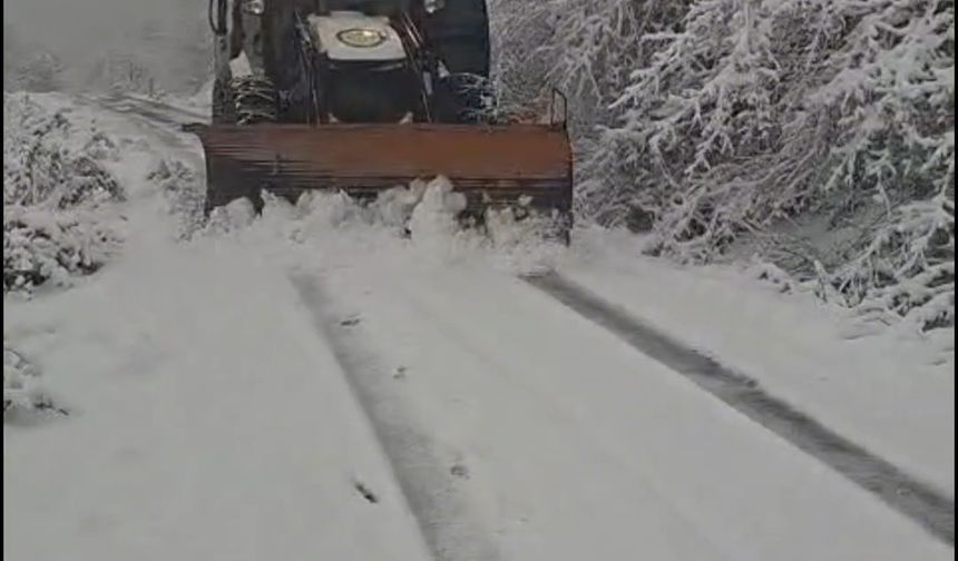 Zonguldak'ta kar yağışı yolları kapattı