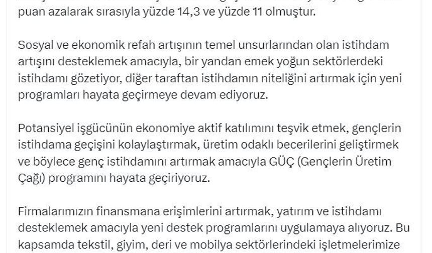 Cevdet Yılmaz'dan TÜİK değerlendirmesi