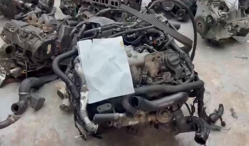 Gümrük kaçağı  otomobil motorları ele geçirildi
