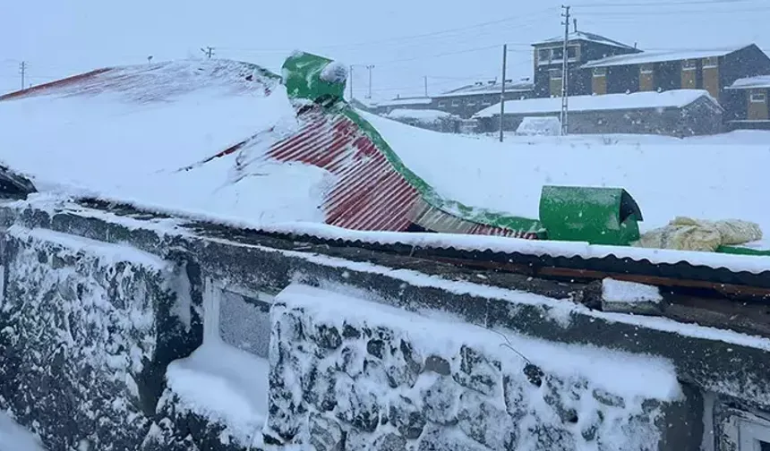 Kars'ta Çatısında Kar Biriken 2 Ahır Çöktü