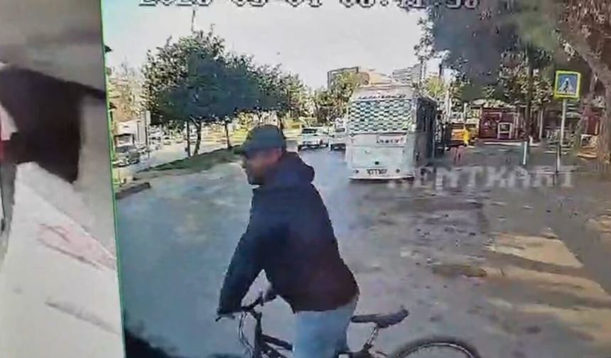 Bisikletle gelip minibüsü soydu