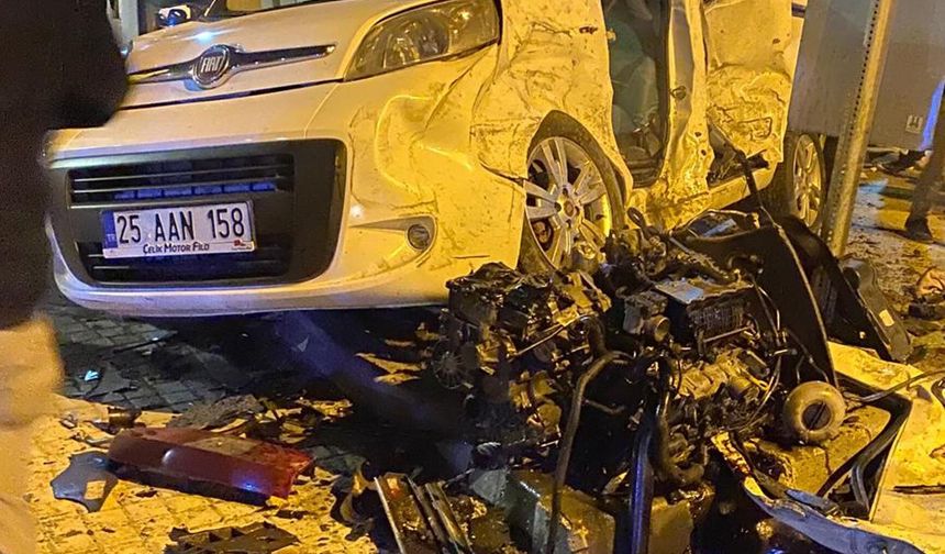 Erzurum'da 4 araçlı zincirleme kaza