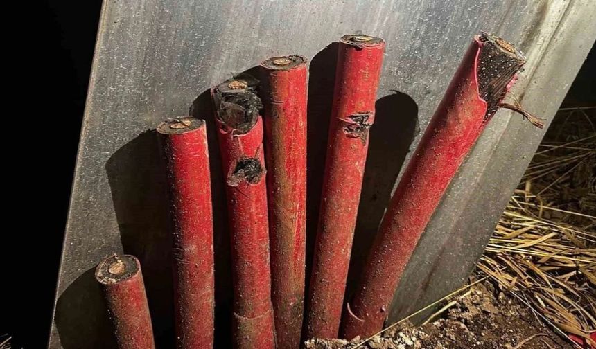 Gerilim hattı kablolarını çalmak için vinç kiraladılar