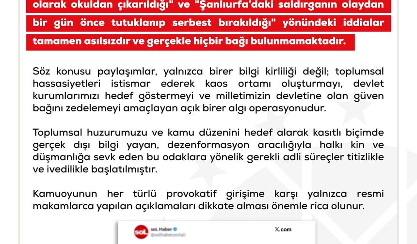 DMM'den okul saldırılarına ilişkin dezenformasyon uyarısı