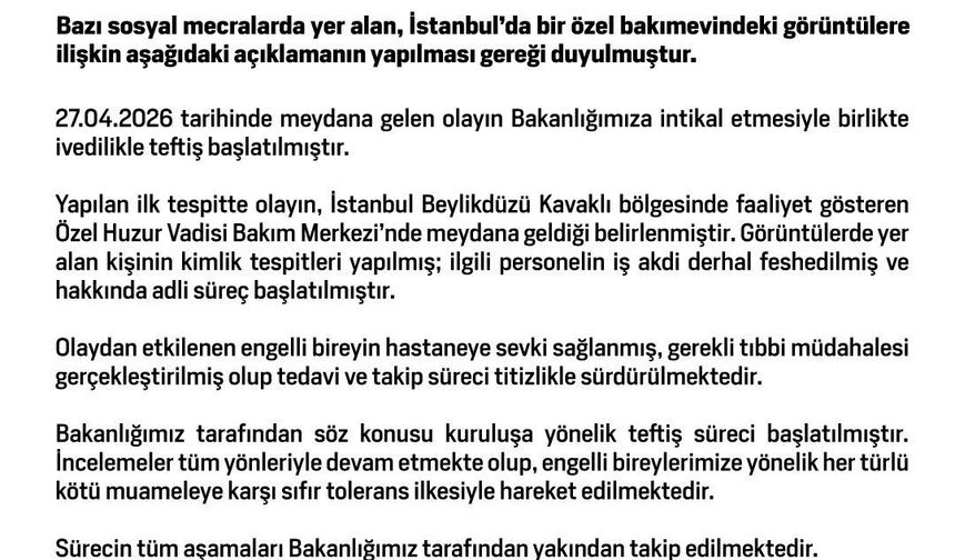 Bakanlıktan açıklama geldi: O personelin işine son verildi