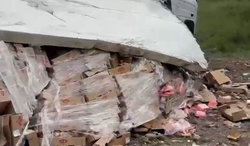 Amasya'da TIR şarampole devrildi!