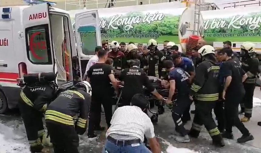 Konya'da Yatak Fabrikasında Yangın