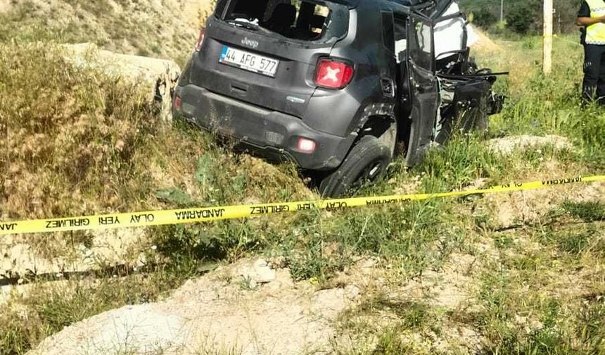 Malatya'da takla atan otomobil sürücüsü yaşamını yitirdi