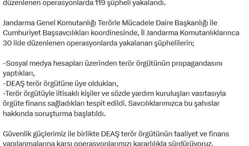 30 ilde DEAŞ'a operasyonu