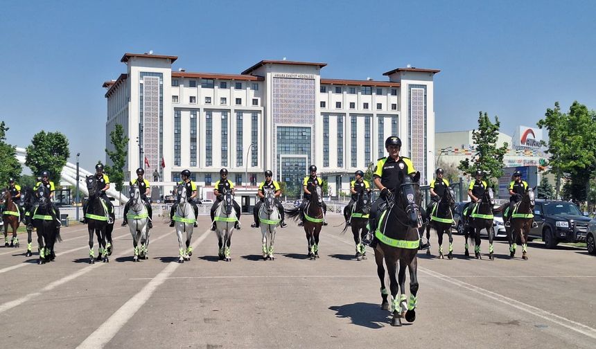 Başkentte NATO Zirvesi öncesi atlı polisler devriyede