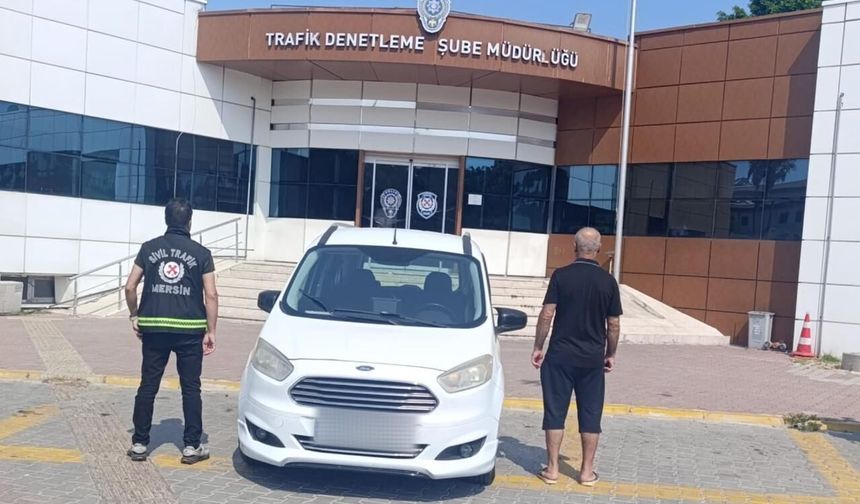 Mersin'de ters yönde giden araç şoförüne 21 bin lira ceza