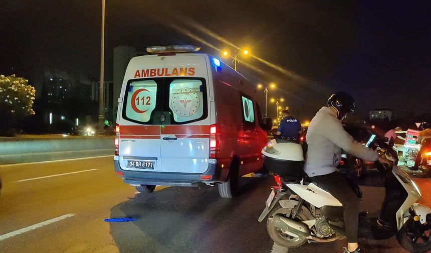 Bağcılar'da Kontrolden Çıkan Motosiklet Devrildi