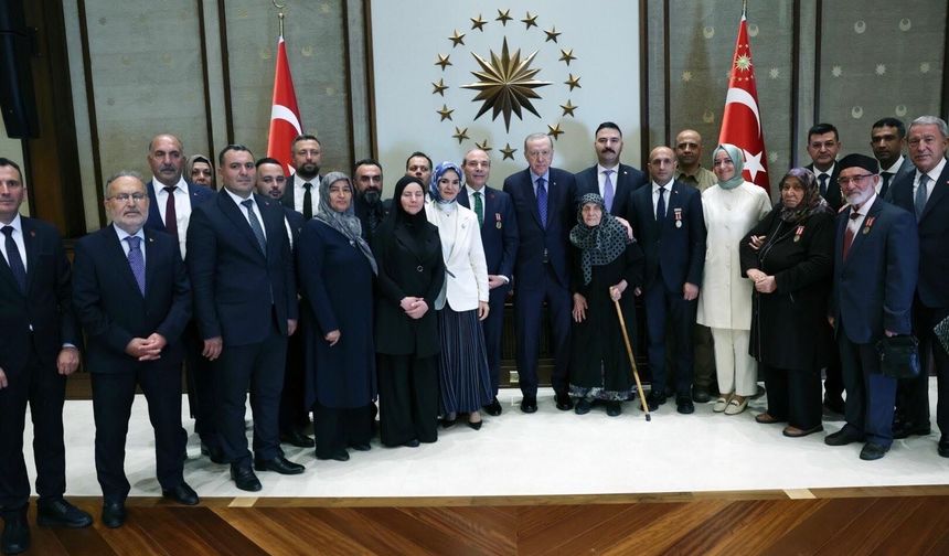 Cumhurbaşkanı Erdoğan, şehit aileleri ve gazileri kabul etti