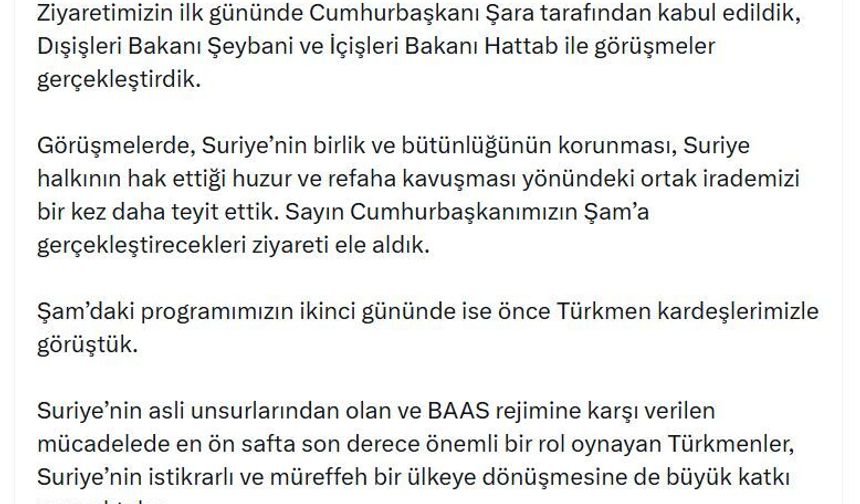Bakan Fidan'dan Suriye'ye destek açıklaması