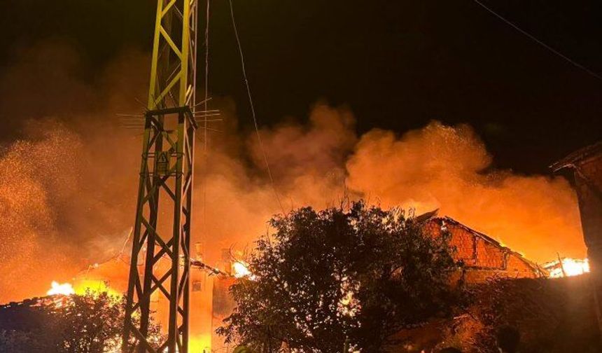 Çorum'da 3 ev ve 3 ahırı alevler sardı!