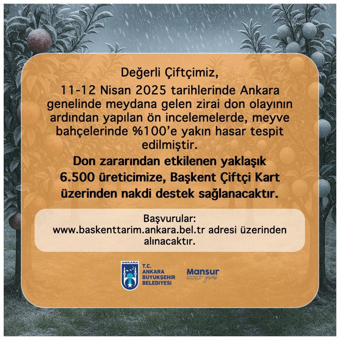 Mansur Yavaş Zirai Don