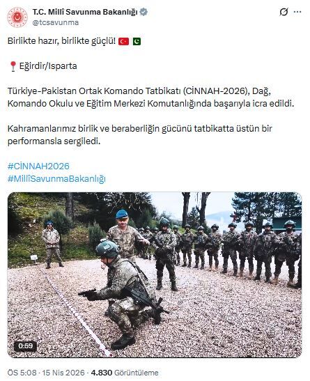 Türkiye ve Pakistan'dan ortak tatbikat